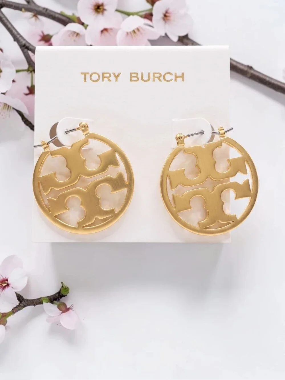 Tory Burch Small Icon Hoop Earrings - Gold